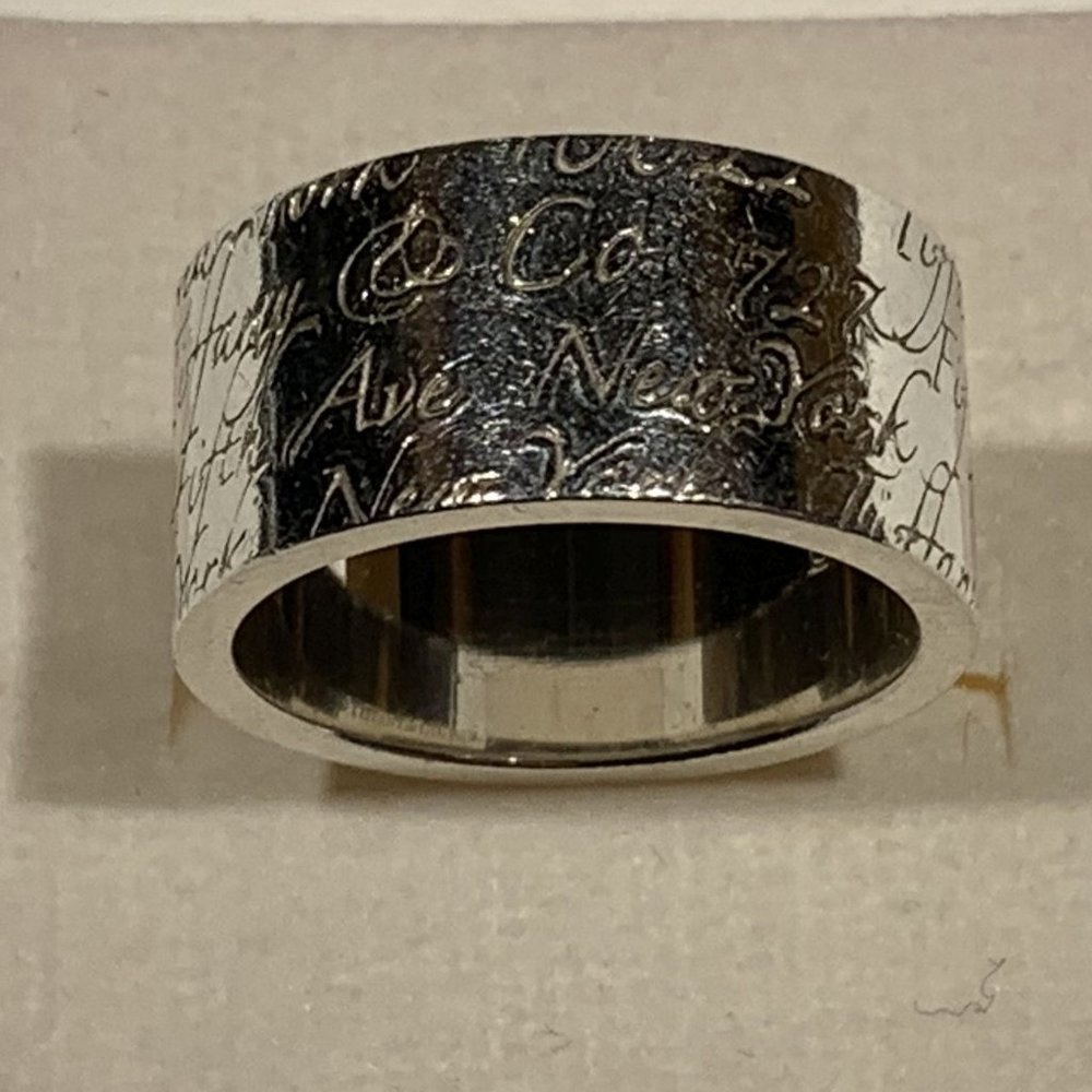 Tiffany & Co Sterling Silver Notes Ring Sz 7